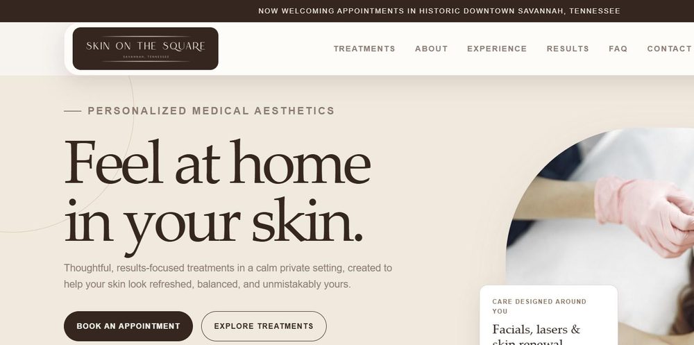 The Skin on the Square website home page